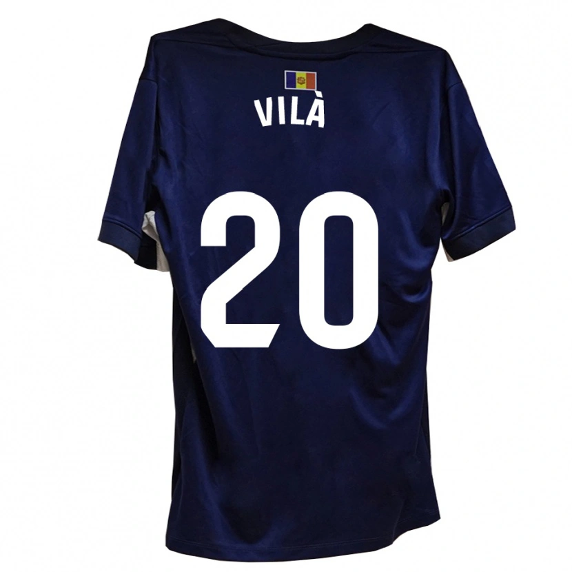 Danxen Niño Camiseta Martí Vilà #20 Azul Marino Blanco 1ª Equipación 2025/26 La Camisa