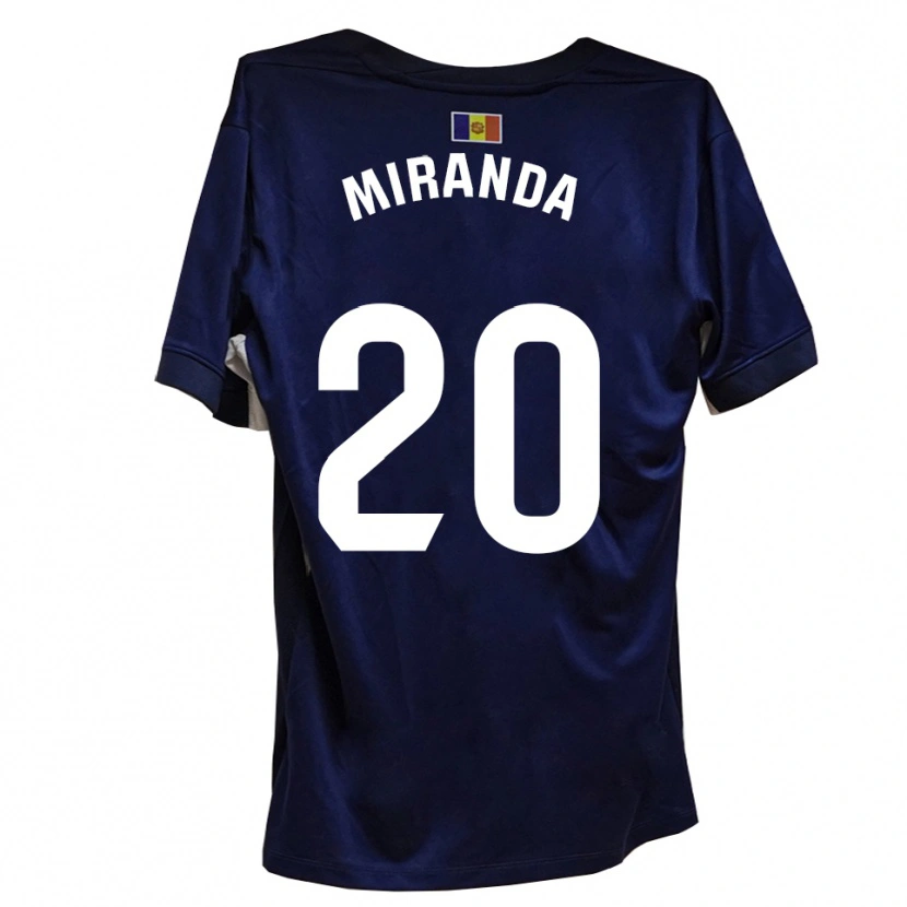 Danxen Niño Camiseta Pau Miranda #20 Azul Marino Blanco 1ª Equipación 2025/26 La Camisa