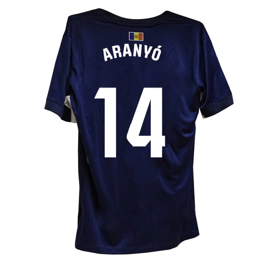 Danxen Niño Camiseta Marc Aranyó #14 Azul Marino Blanco 1ª Equipación 2025/26 La Camisa