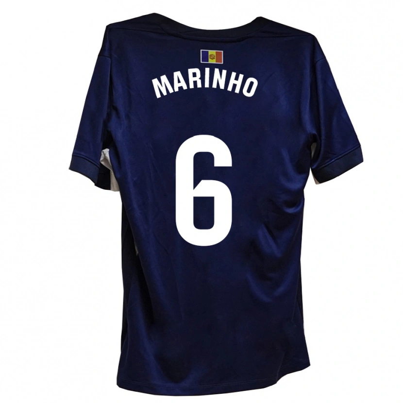 Danxen Niño Camiseta Tozé Marinho #6 Azul Marino Blanco 1ª Equipación 2025/26 La Camisa