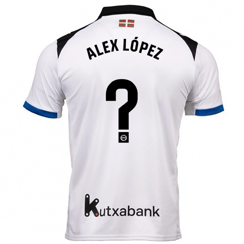 Danxen Niño Camiseta Alex López #0 Blanco Azul 2ª Equipación 2025/26 La Camisa