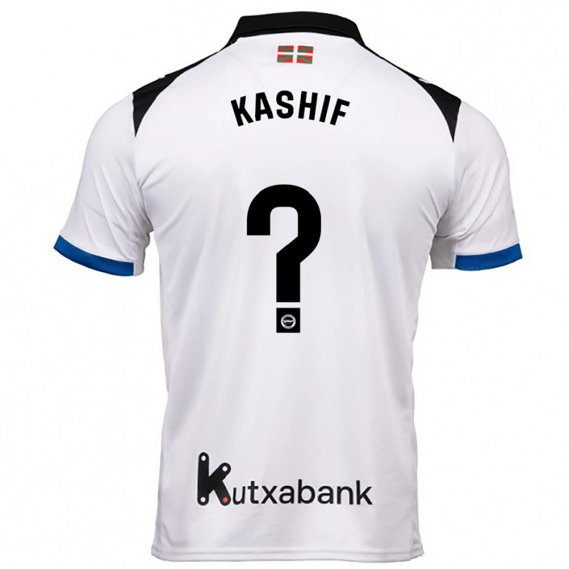 Danxen Niño Camiseta Sami Kashif #0 Blanco Azul 2ª Equipación 2025/26 La Camisa