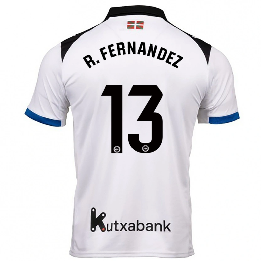 Danxen Niño Camiseta Raúl Fernández #13 Blanco Azul 2ª Equipación 2025/26 La Camisa