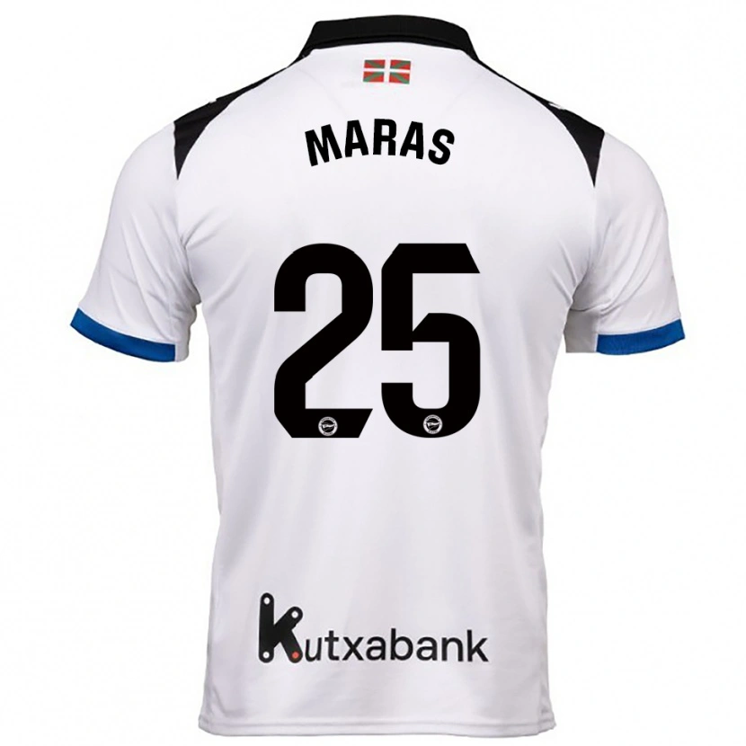 Danxen Niño Camiseta Nikola Maras #25 Blanco Azul 2ª Equipación 2025/26 La Camisa