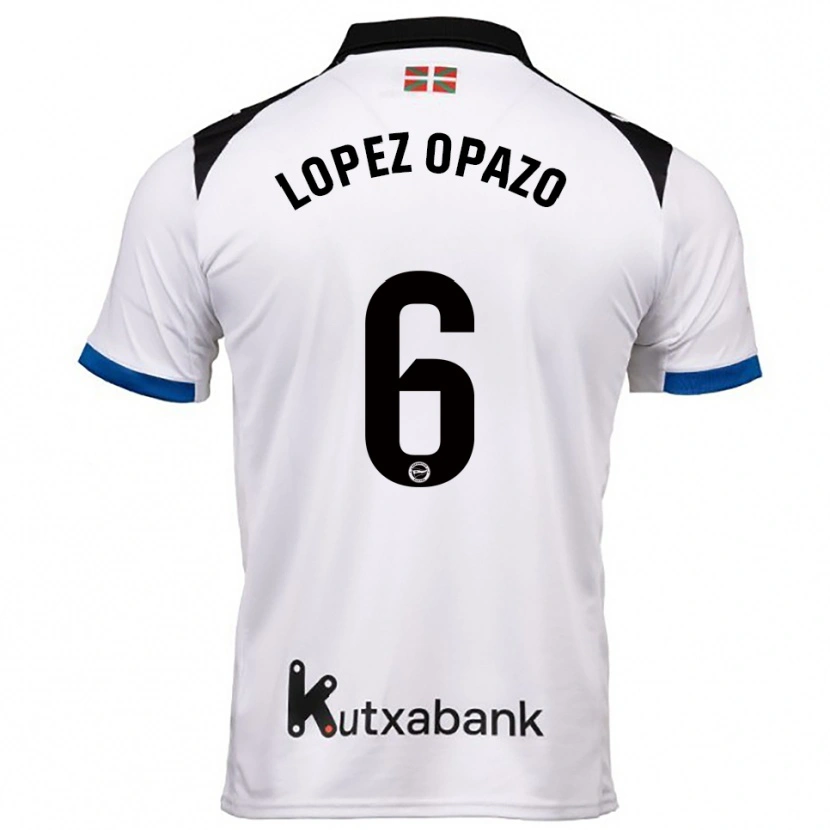 Danxen Niño Camiseta Nayadet Zulema Lopez Opazo #6 Blanco Azul 2ª Equipación 2025/26 La Camisa
