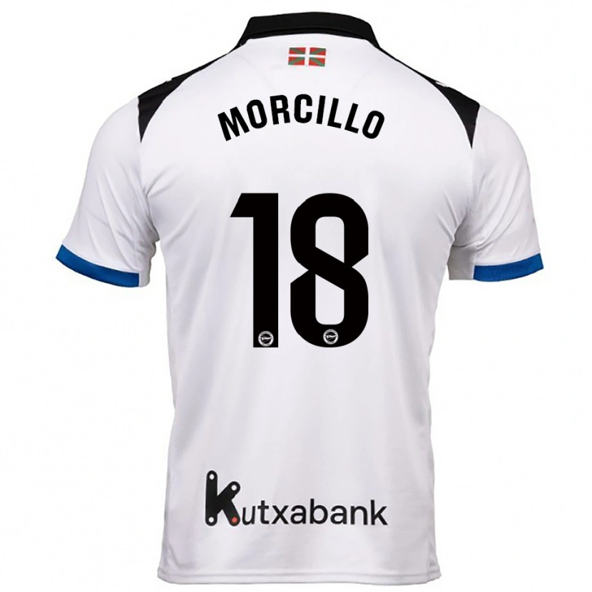 Danxen Niño Camiseta Diego Morcillo #18 Blanco Azul 2ª Equipación 2025/26 La Camisa