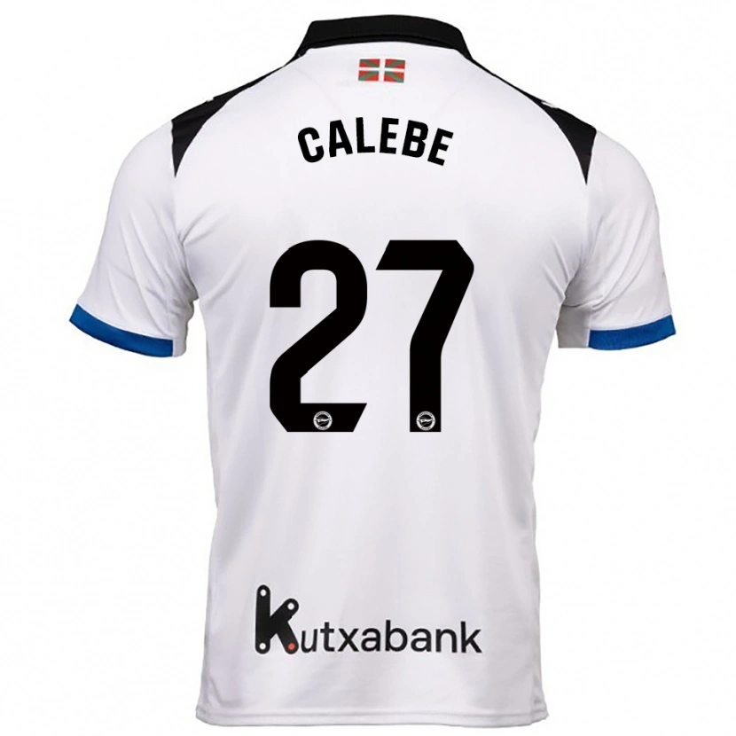 Danxen Niño Camiseta Calebe #27 Blanco Azul 2ª Equipación 2025/26 La Camisa