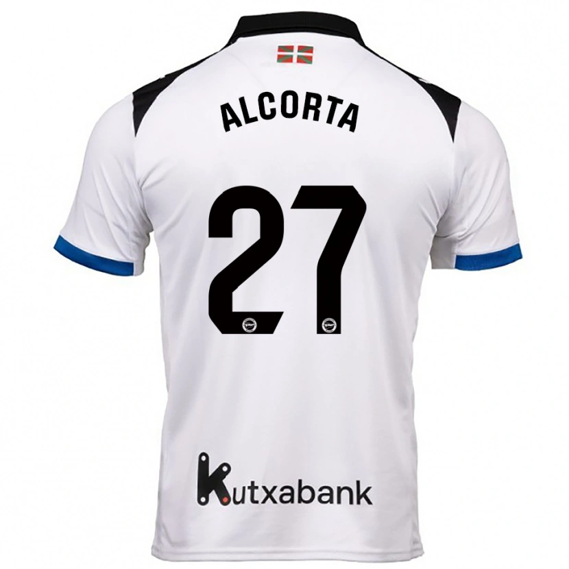 Danxen Niño Camiseta Alaitz Alcorta #27 Blanco Azul 2ª Equipación 2025/26 La Camisa