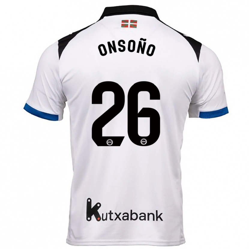 Danxen Niño Camiseta Lorea Onsoño #26 Blanco Azul 2ª Equipación 2025/26 La Camisa