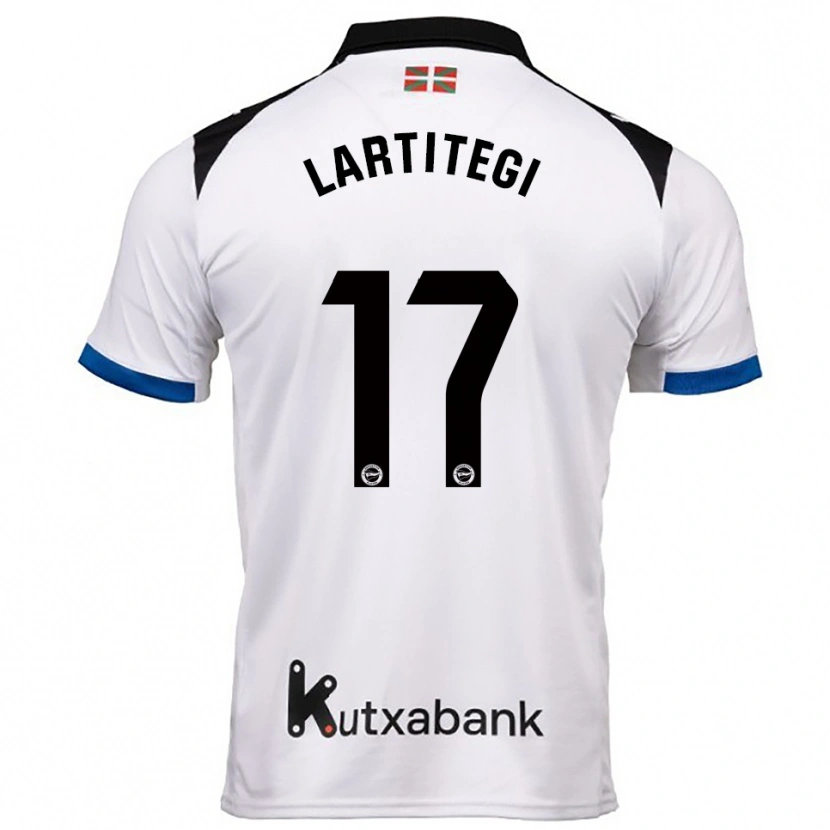 Danxen Niño Camiseta Julen Lartitegi #17 Blanco Azul 2ª Equipación 2025/26 La Camisa