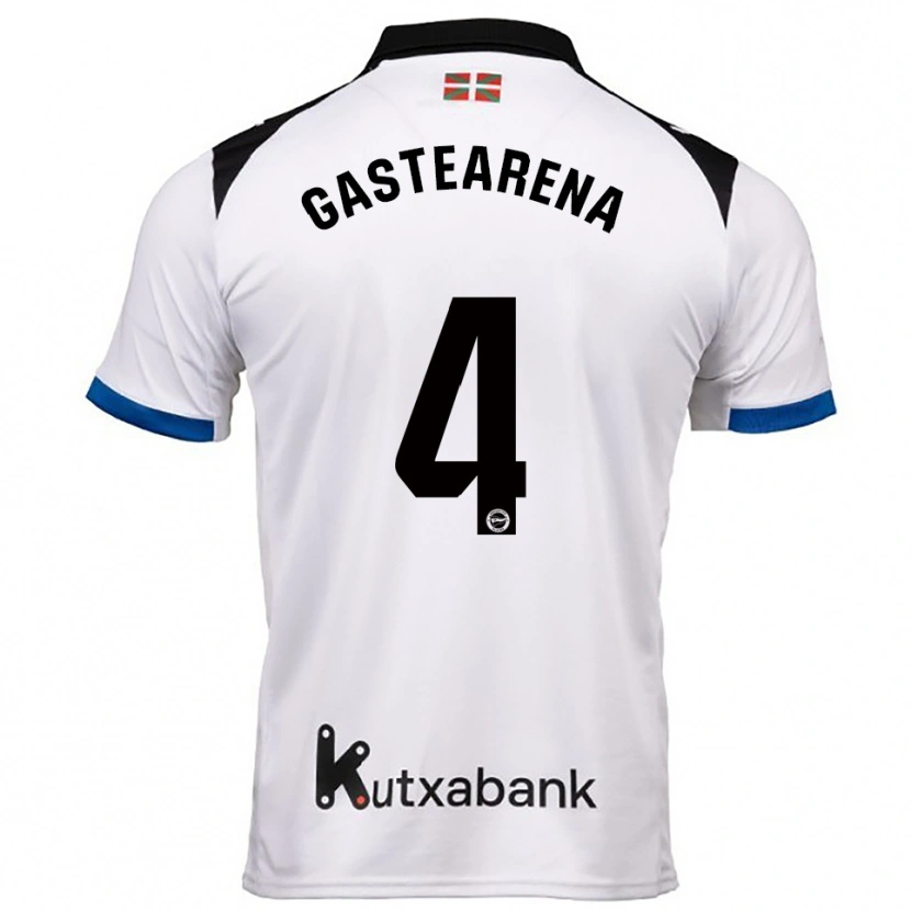 Danxen Niño Camiseta Itziar Gastearena #4 Blanco Azul 2ª Equipación 2025/26 La Camisa