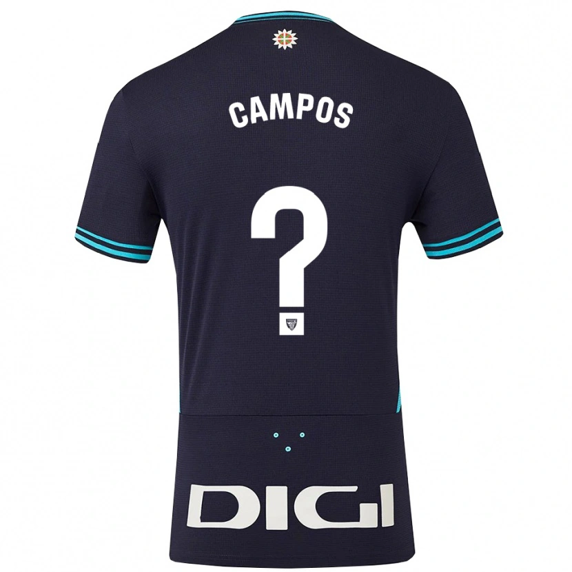 Danxen Niño Camiseta Ane Campos Andueza #0 Azul Marino Celeste 2ª Equipación 2025/26 La Camisa