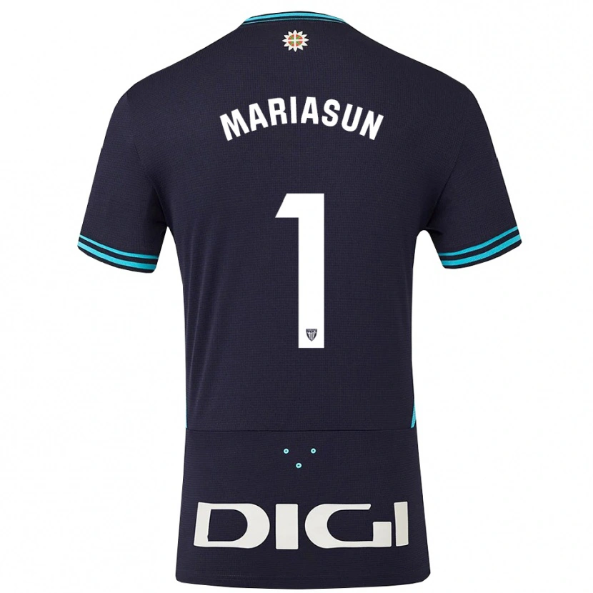 Danxen Niño Camiseta María Asunción Quiñones Goikoetxea #1 Azul Marino Celeste 2ª Equipación 2025/26 La Camisa