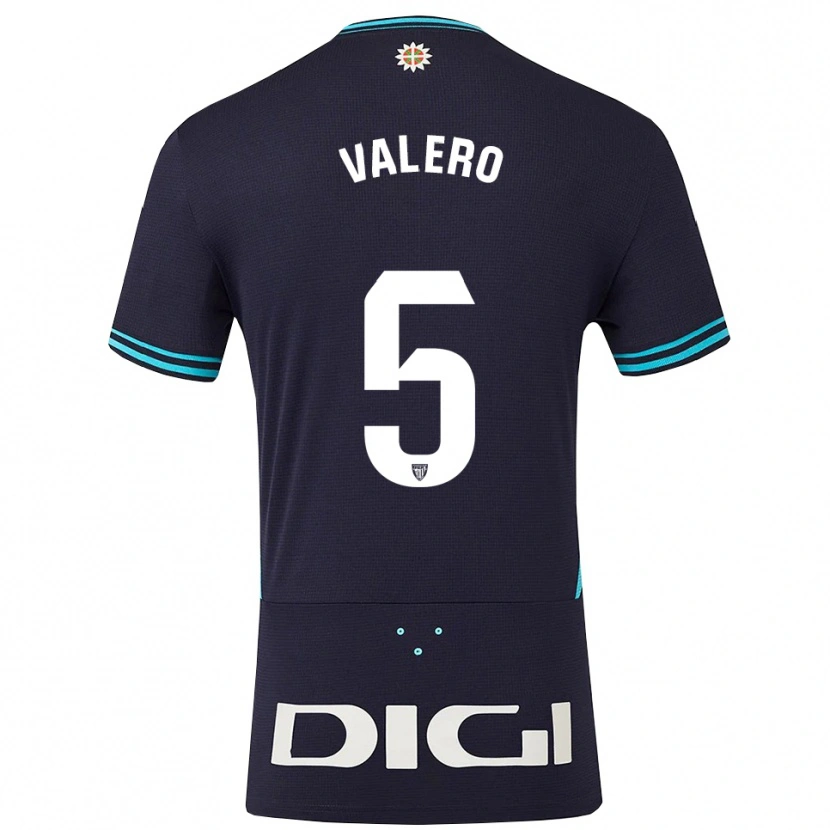Danxen Niño Camiseta Maite Valero Elía #5 Azul Marino Celeste 2ª Equipación 2025/26 La Camisa