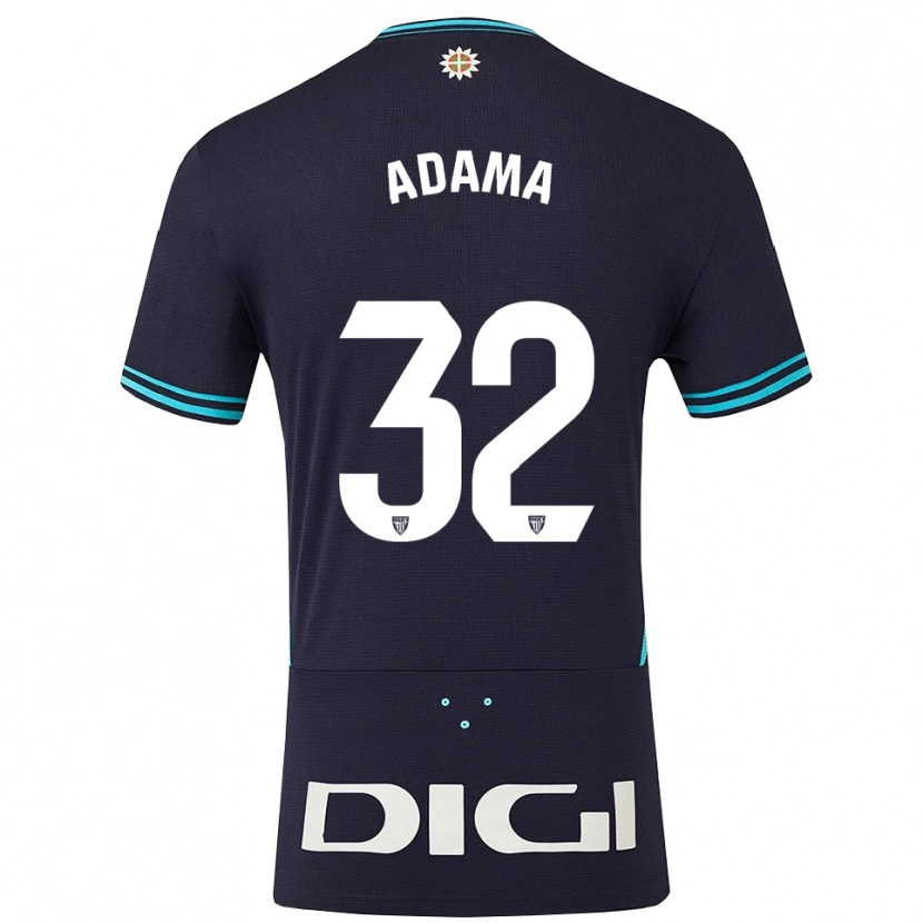 Danxen Niño Camiseta Adama Boiro #32 Azul Marino Celeste 2ª Equipación 2025/26 La Camisa