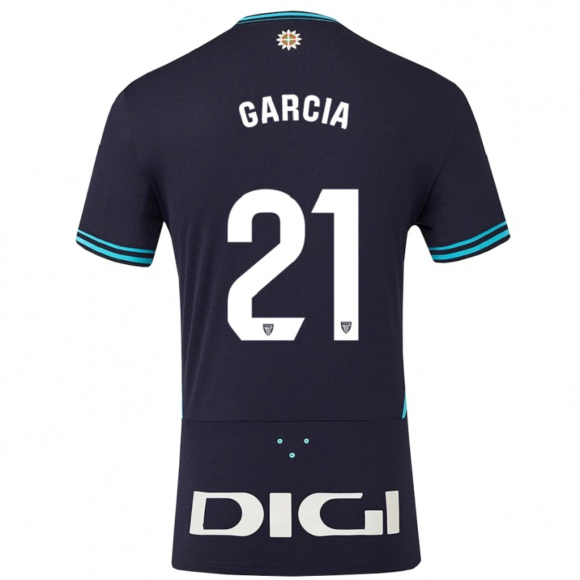 Danxen Niño Camiseta Beñat García #21 Azul Marino Celeste 2ª Equipación 2025/26 La Camisa