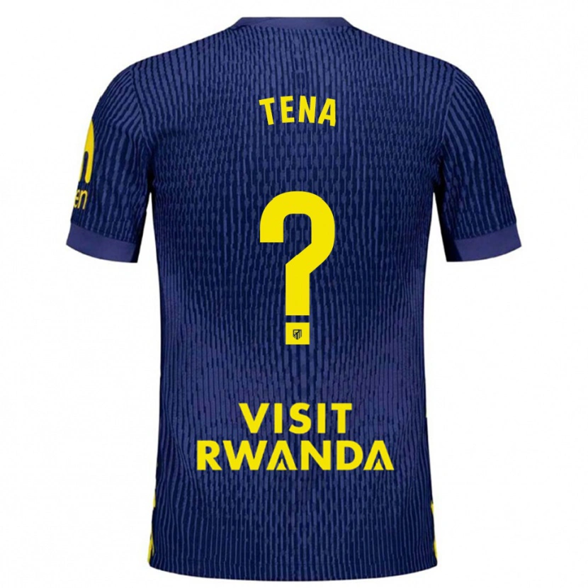 Danxen Niño Camiseta Javi Tena #0 Azul Marino Amarillo 2ª Equipación 2025/26 La Camisa