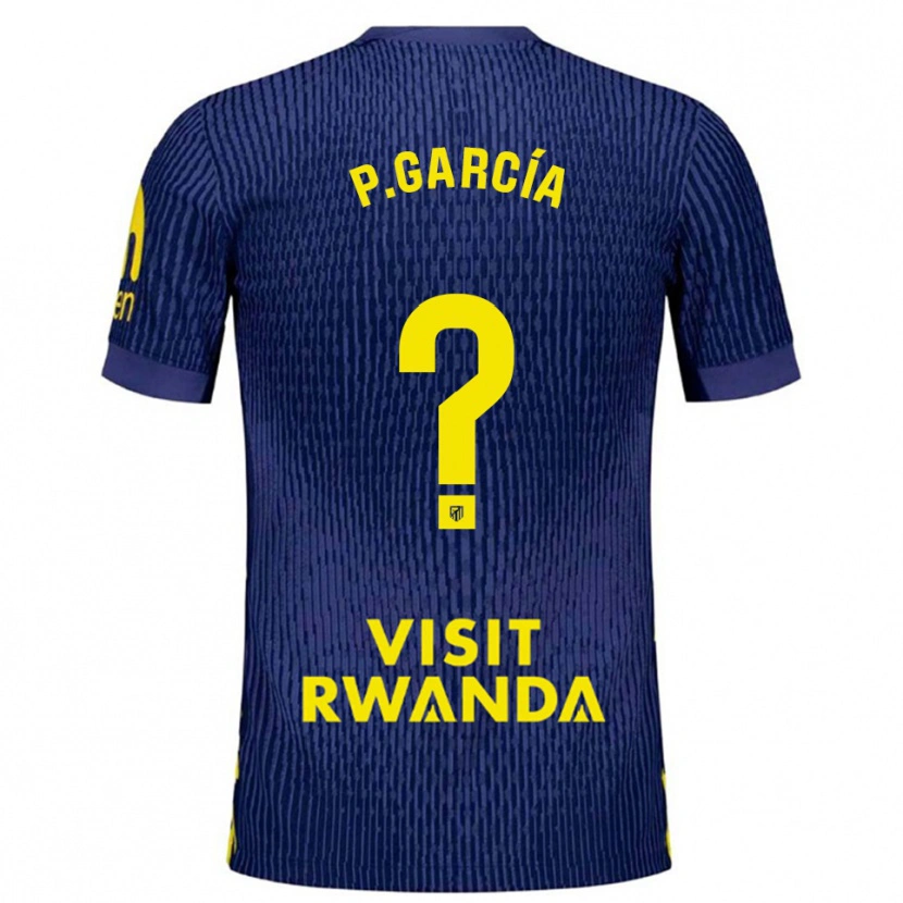 Danxen Niño Camiseta Pablo García #0 Azul Marino Amarillo 2ª Equipación 2025/26 La Camisa