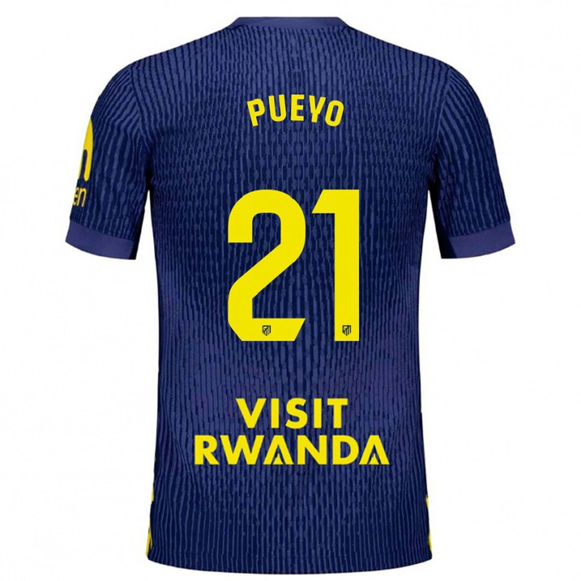 Danxen Niño Camiseta Jano Monserrate #21 Azul Marino Amarillo 2ª Equipación 2025/26 La Camisa