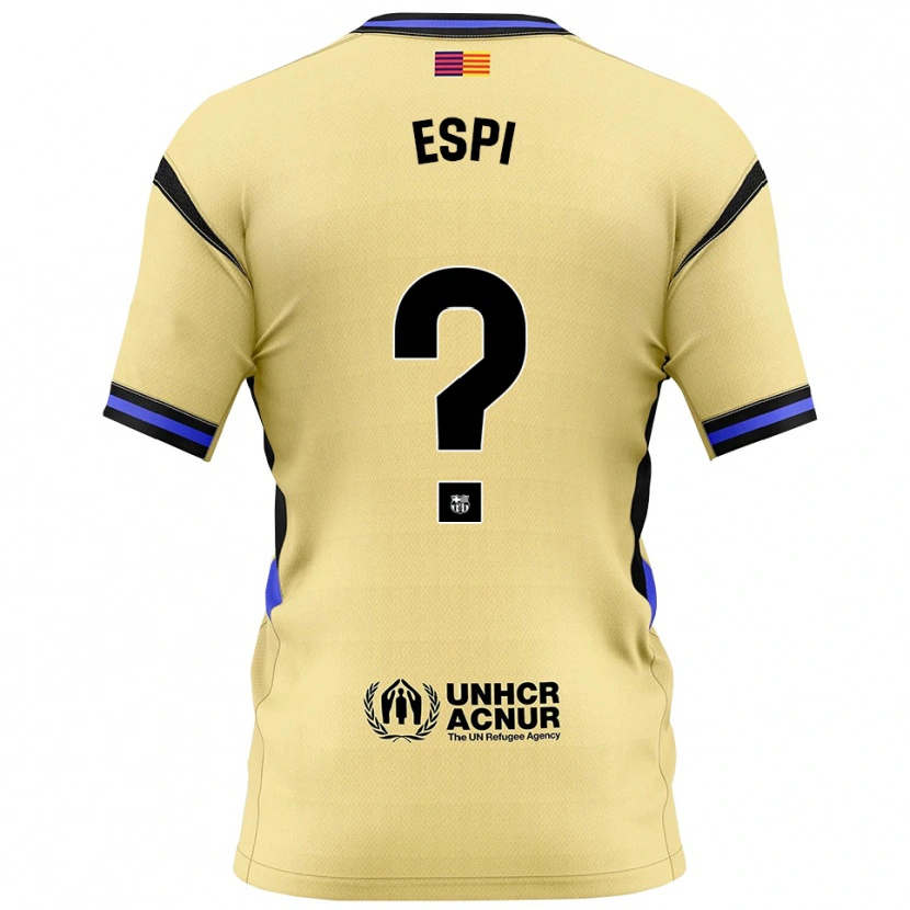 Danxen Niño Camiseta Pau Espi #0 Amarillo Negro 2ª Equipación 2025/26 La Camisa