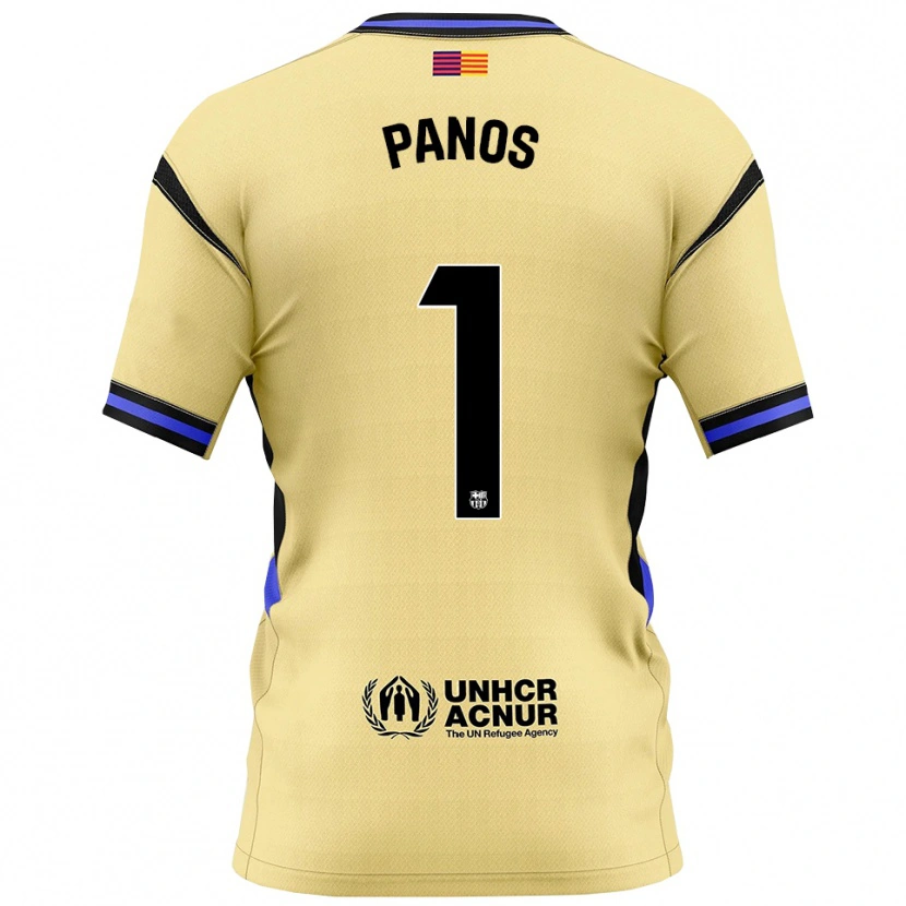 Danxen Niño Camiseta Sandra Panos #1 Amarillo Negro 2ª Equipación 2025/26 La Camisa