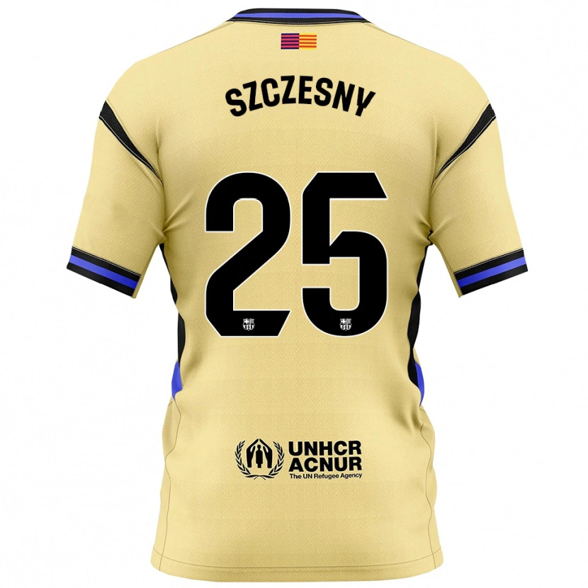 Danxen Niño Camiseta Wojciech Szczesny #25 Amarillo Negro 2ª Equipación 2025/26 La Camisa