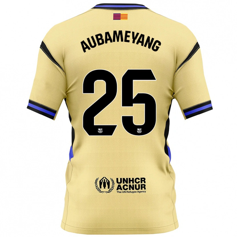 Danxen Niño Camiseta Pierre Emerick Aubameyang #25 Amarillo Negro 2ª Equipación 2025/26 La Camisa