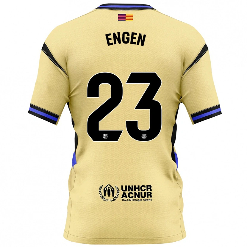 Danxen Niño Camiseta Ingrid Engen #23 Amarillo Negro 2ª Equipación 2025/26 La Camisa