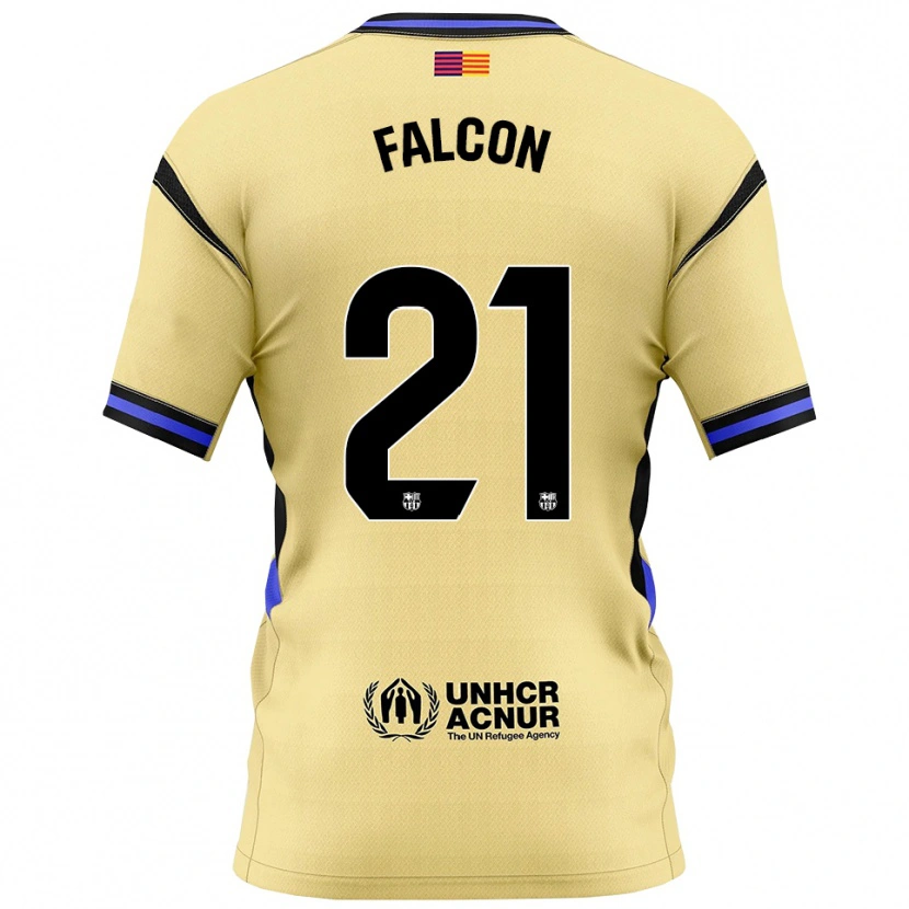 Danxen Niño Camiseta Andrea Falcon #21 Amarillo Negro 2ª Equipación 2025/26 La Camisa