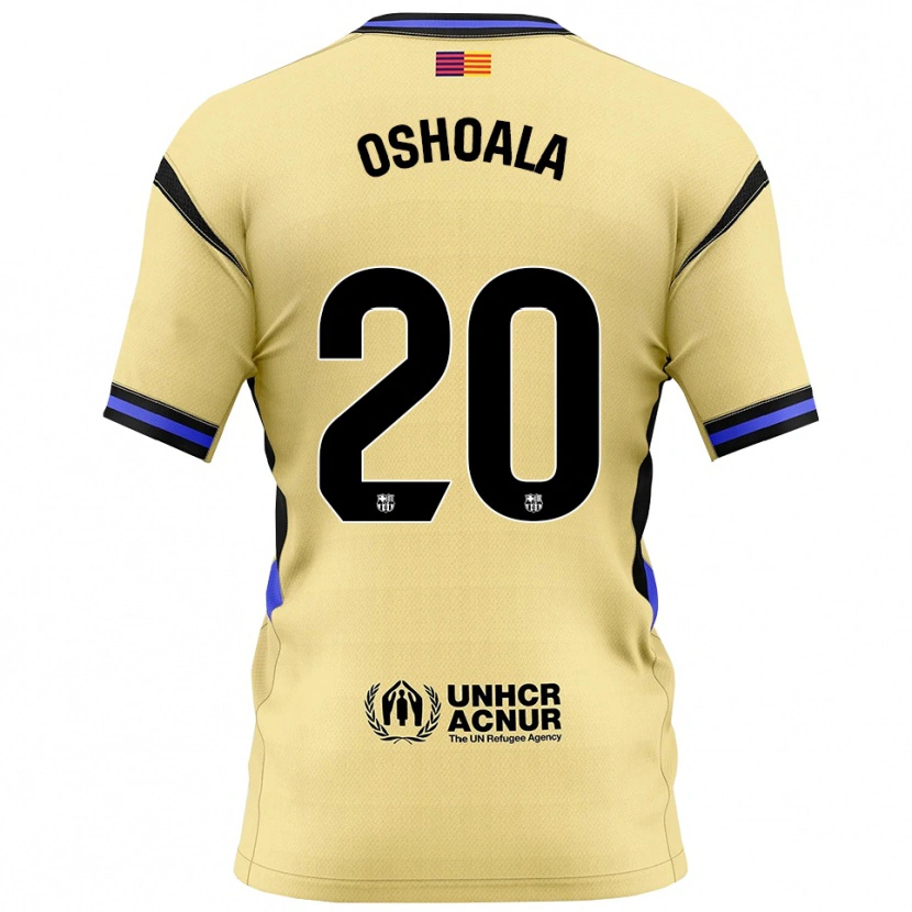 Danxen Niño Camiseta Asisat Oshoala #20 Amarillo Negro 2ª Equipación 2025/26 La Camisa
