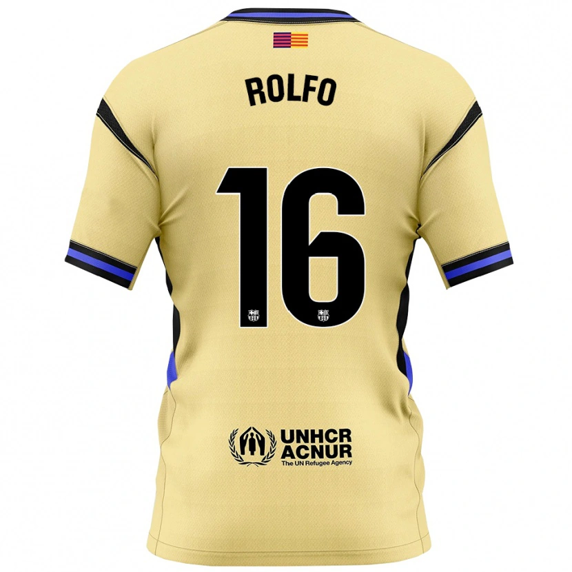 Danxen Niño Camiseta Fridolina Rolfö #16 Amarillo Negro 2ª Equipación 2025/26 La Camisa