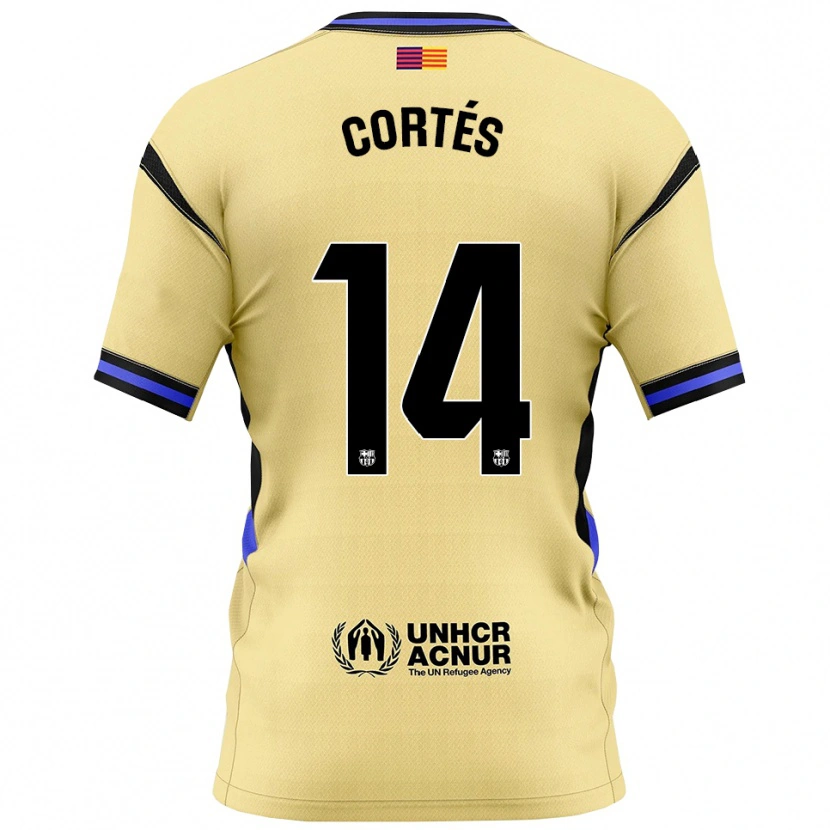Danxen Niño Camiseta Álvaro Cortés #14 Amarillo Negro 2ª Equipación 2025/26 La Camisa