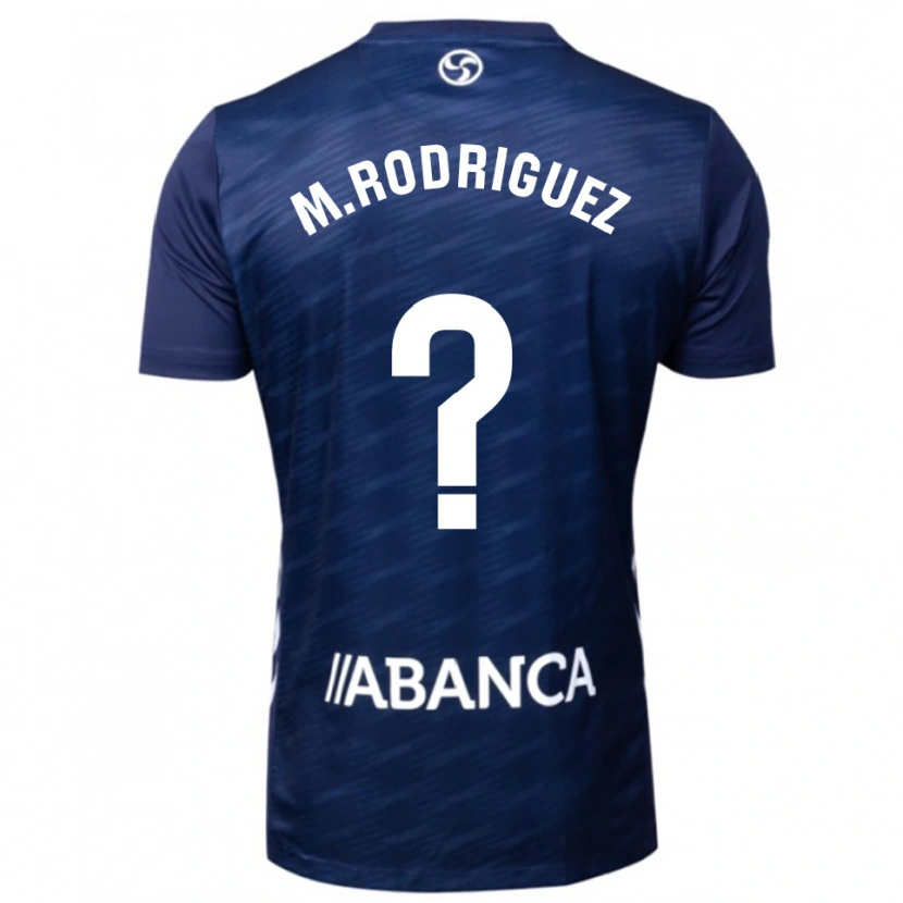 Danxen Niño Camiseta Manu Rodríguez #0 Azul Marino Blanco 2ª Equipación 2025/26 La Camisa