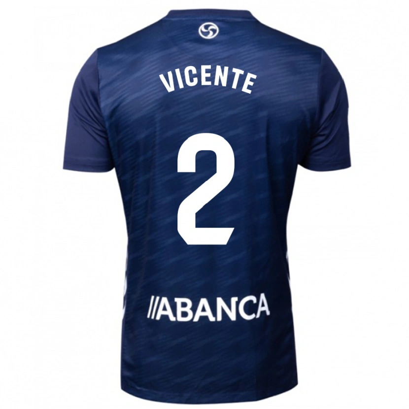 Danxen Niño Camiseta Vicente #2 Azul Marino Blanco 2ª Equipación 2025/26 La Camisa