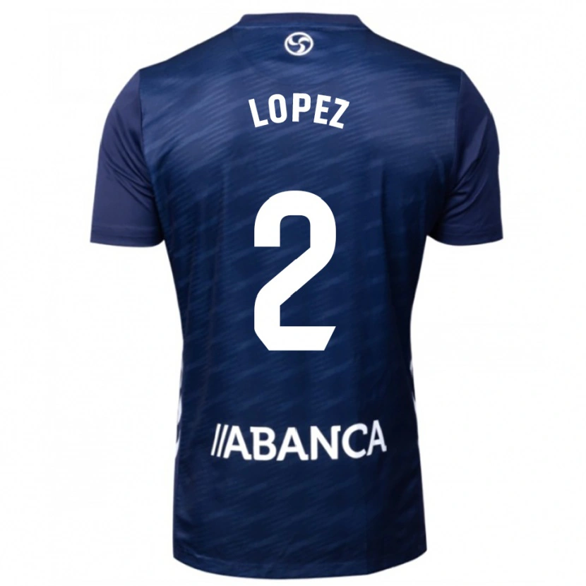 Danxen Niño Camiseta Iván López #2 Azul Marino Blanco 2ª Equipación 2025/26 La Camisa