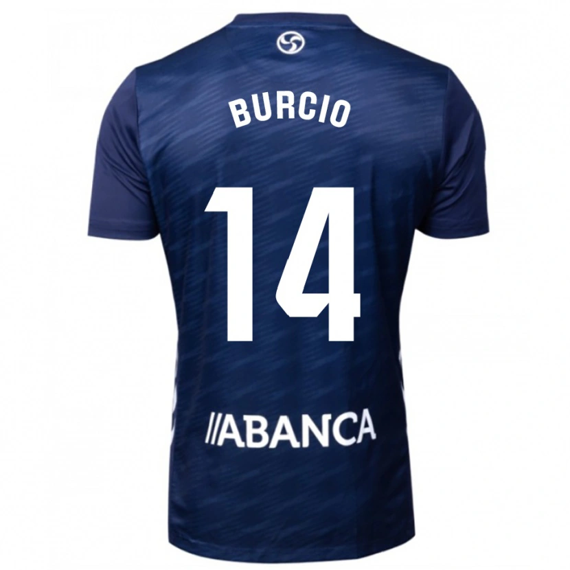 Danxen Niño Camiseta Hugo Burcio #14 Azul Marino Blanco 2ª Equipación 2025/26 La Camisa