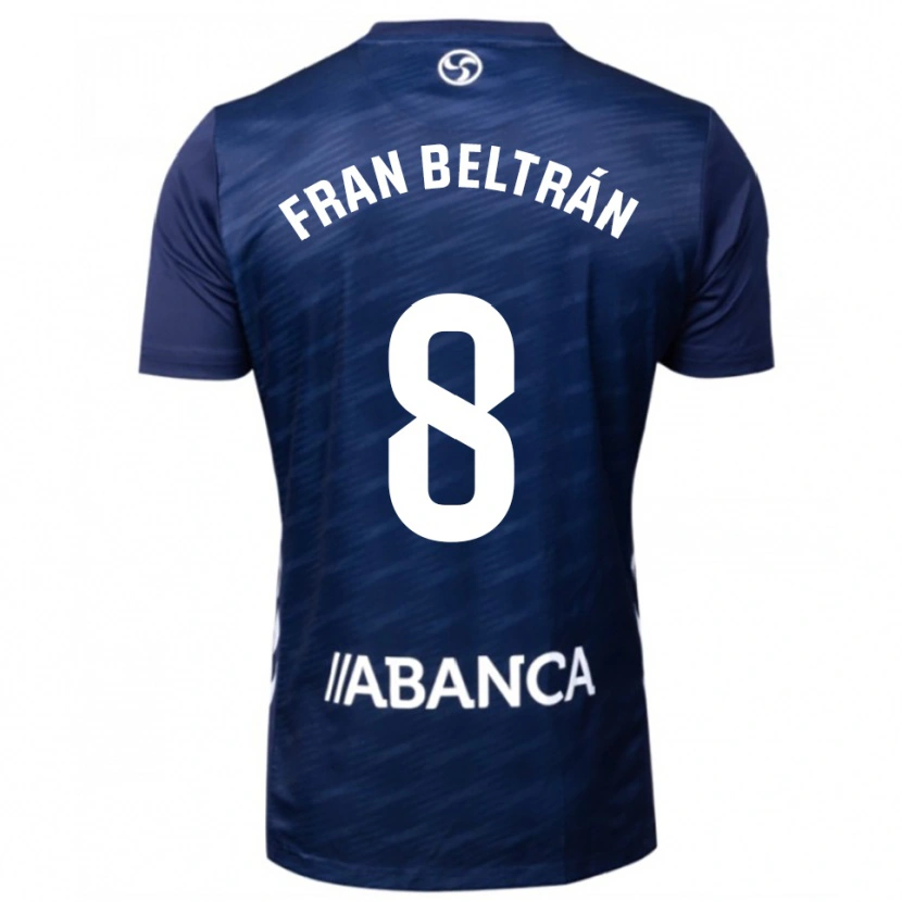 Danxen Niño Camiseta Fran Beltrán #8 Azul Marino Blanco 2ª Equipación 2025/26 La Camisa