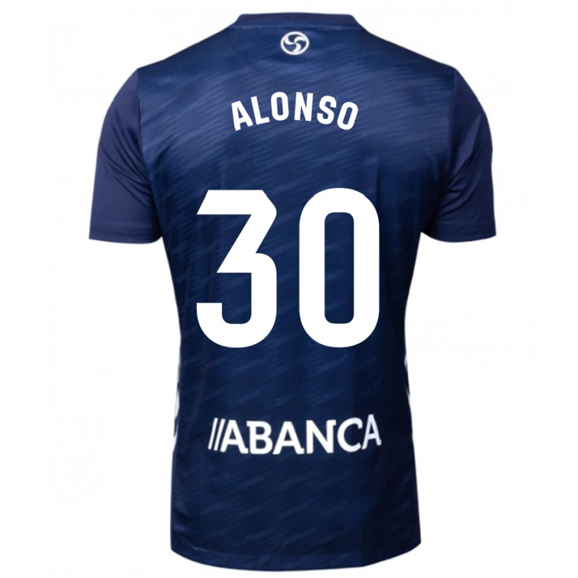 Danxen Niño Camiseta Adriana Alonso #30 Azul Marino Blanco 2ª Equipación 2025/26 La Camisa