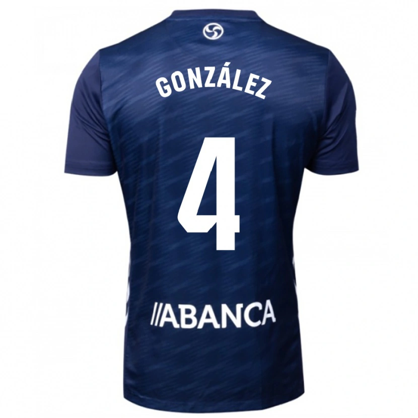 Danxen Niño Camiseta Paula González #4 Azul Marino Blanco 2ª Equipación 2025/26 La Camisa
