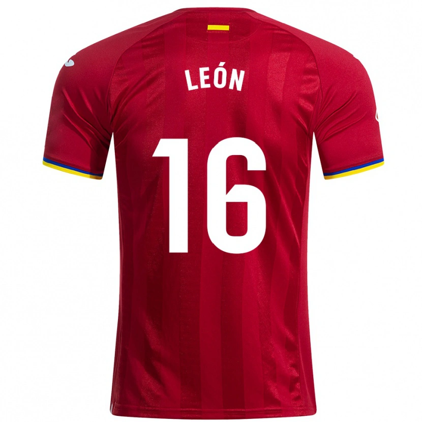 Danxen Niño Camiseta Carlos León #16 Rojo Amarillo Azul 2ª Equipación 2025/26 La Camisa