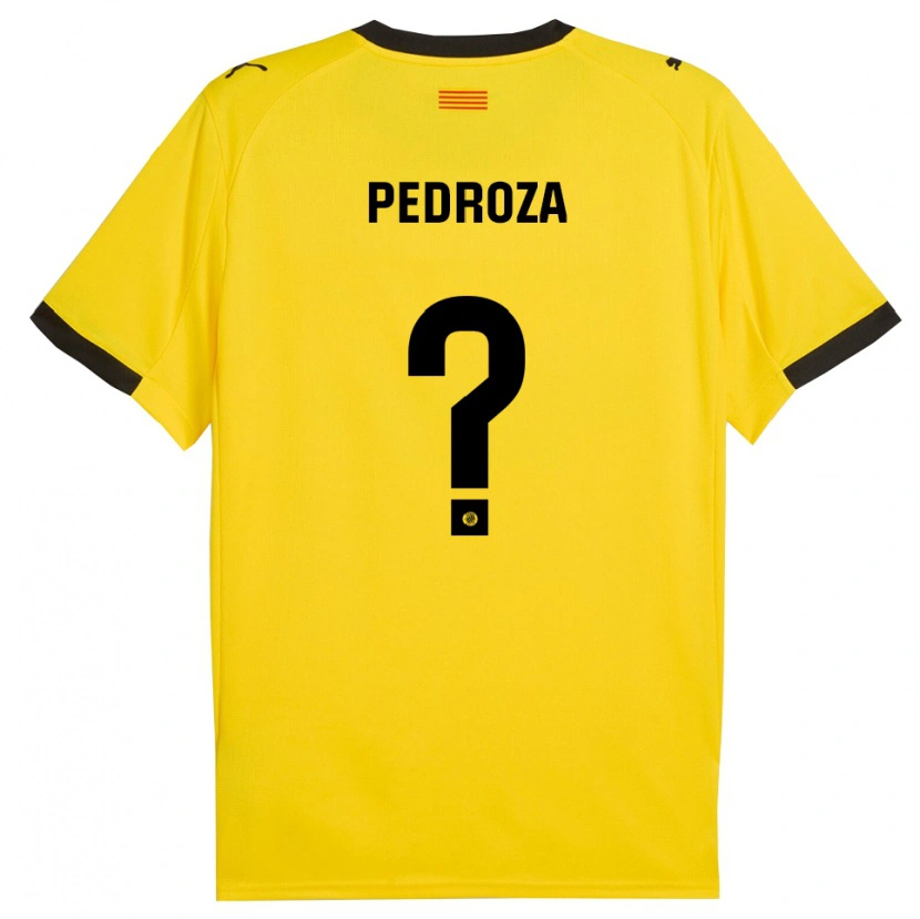 Danxen Niño Camiseta Gerardo Pedroza #0 Amarillo Negro 2ª Equipación 2025/26 La Camisa