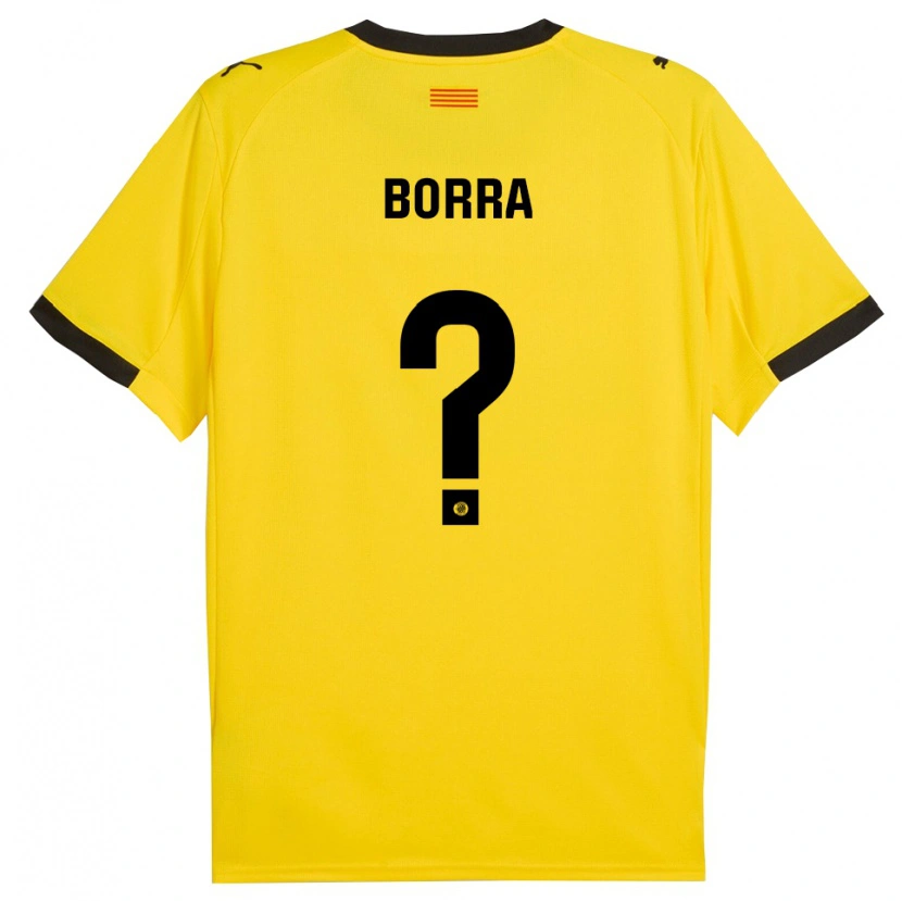 Danxen Niño Camiseta Biel Borra #0 Amarillo Negro 2ª Equipación 2025/26 La Camisa