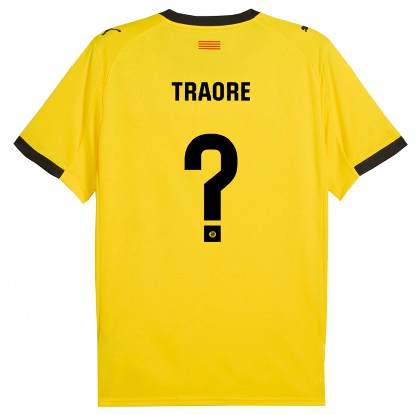 Danxen Niño Camiseta Solo Traoré #0 Amarillo Negro 2ª Equipación 2025/26 La Camisa