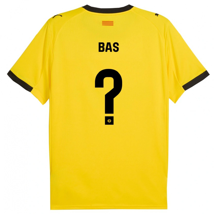 Danxen Niño Camiseta Jordi Bas #0 Amarillo Negro 2ª Equipación 2025/26 La Camisa