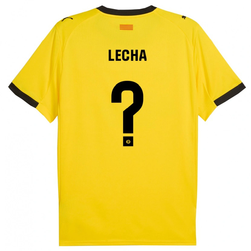 Danxen Niño Camiseta Pol Lecha #0 Amarillo Negro 2ª Equipación 2025/26 La Camisa