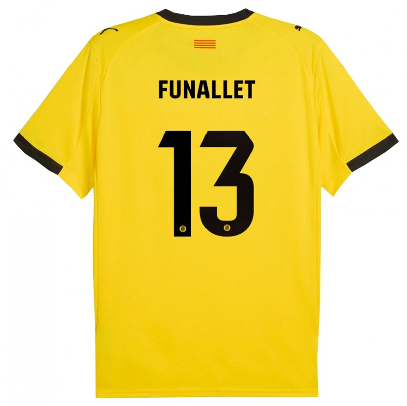 Danxen Niño Camiseta Pau Funallet #13 Amarillo Negro 2ª Equipación 2025/26 La Camisa