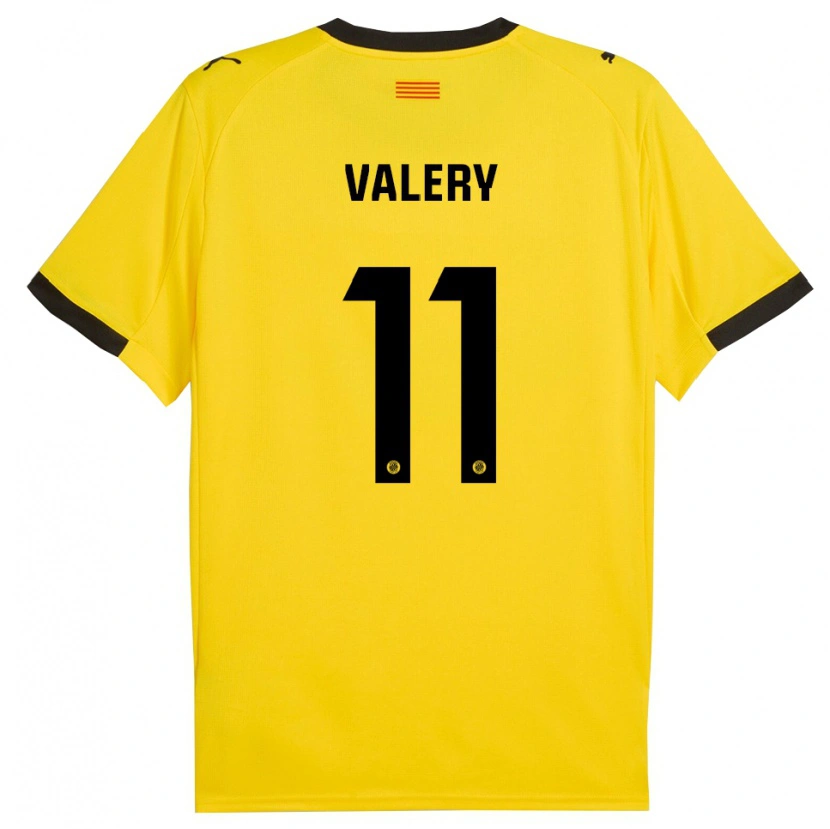Danxen Niño Camiseta Valery Fernández #11 Amarillo Negro 2ª Equipación 2025/26 La Camisa