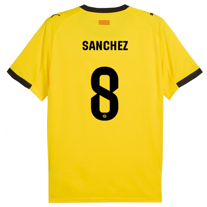 Danxen Niño Camiseta Miguel Ángel Sánchez #8 Amarillo Negro 2ª Equipación 2025/26 La Camisa