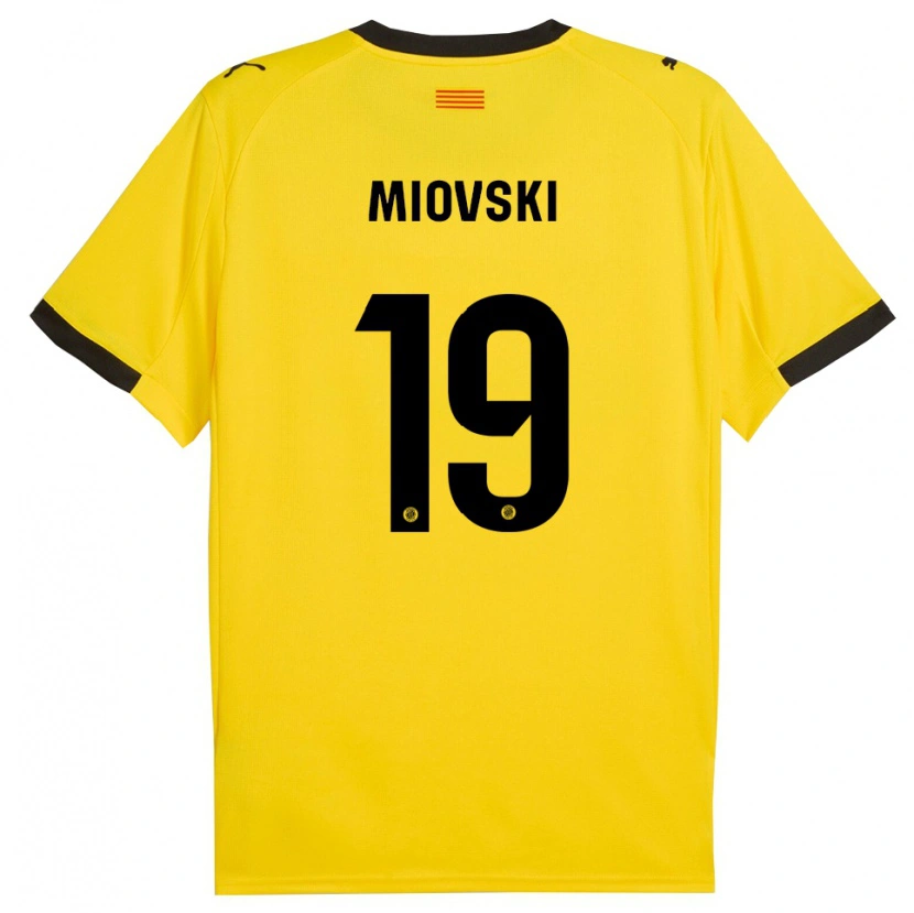Danxen Niño Camiseta Bojan Miovski #19 Amarillo Negro 2ª Equipación 2025/26 La Camisa