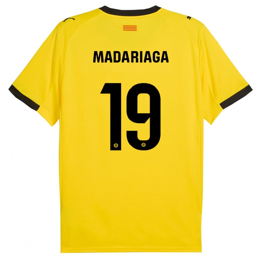 Danxen Niño Camiseta Génesis Madariaga #19 Amarillo Negro 2ª Equipación 2025/26 La Camisa
